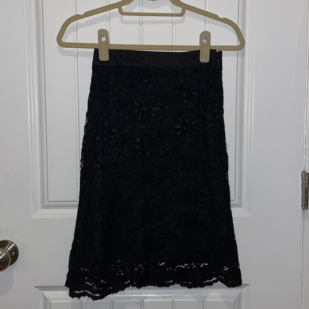 Vintage black lace pencil skirt